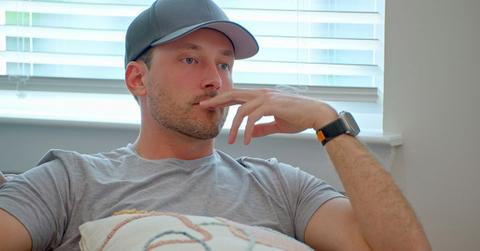 Jeramey Lutinski on 'Love Is Blind' with his hand to his mouth.