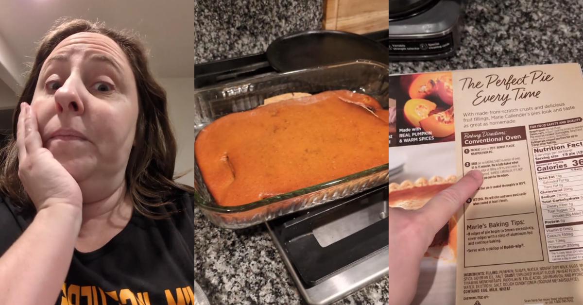 Husband Bakes Pumpkin Pie in Casserole Dish