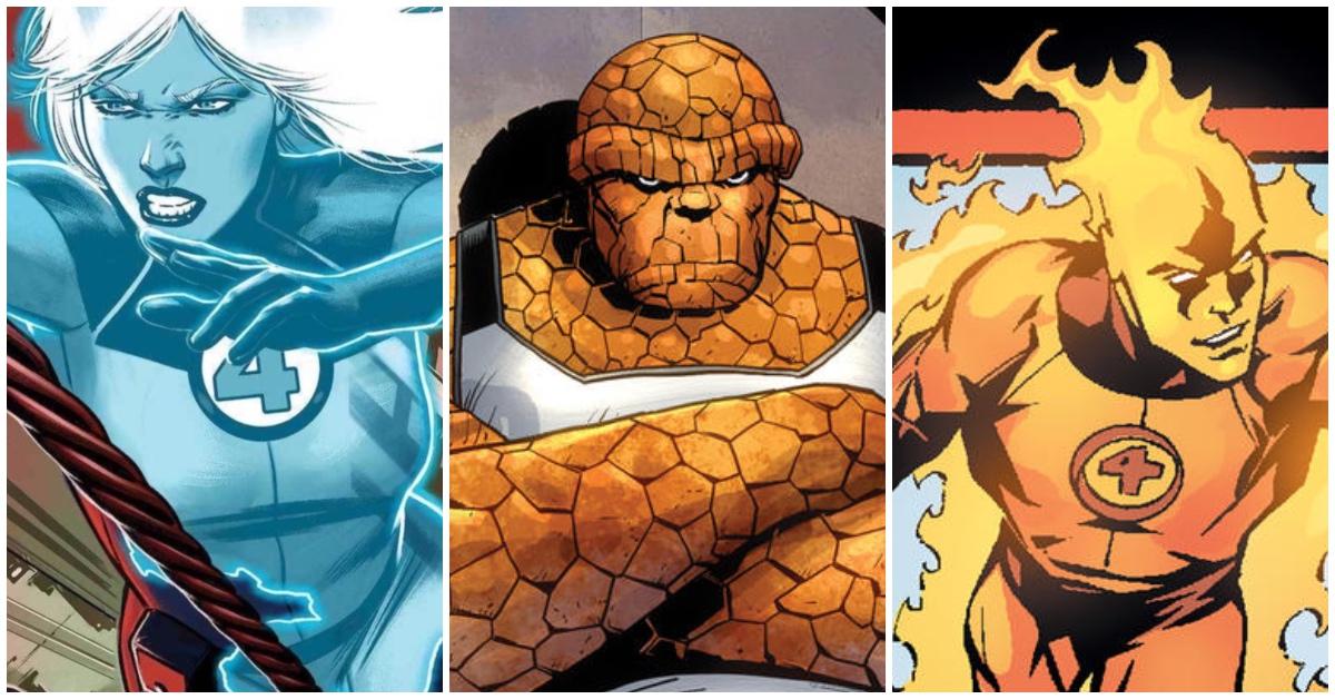 L-R: Sue Storm/Invisible Woman, Ben Grimm/The Thing, Johnny Storm/Human Torch