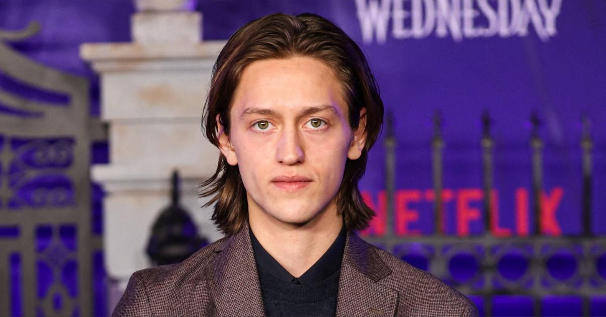 Percy Hynes White attends the 2022 premiere of Wednesday. 