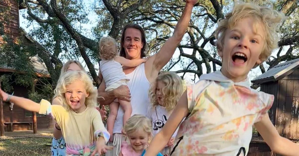 James Van Der Beek with his six children