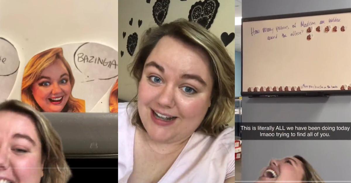 A Laidoff Employee Hides Photos of Herself Around the Office