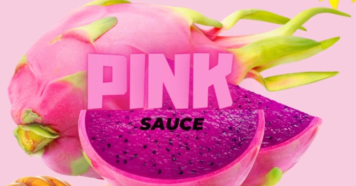 Pink Sauce advertisement with dragonfruit.