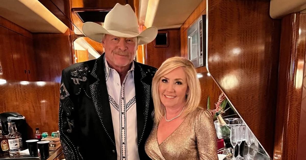 (l-r): Alan Jackson and his wife, Denise Jackson