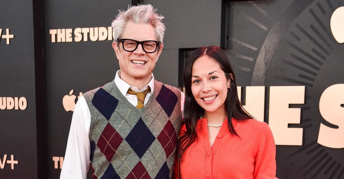 Johnny Knoxville and Emily Ting at the premiere of The Studio.