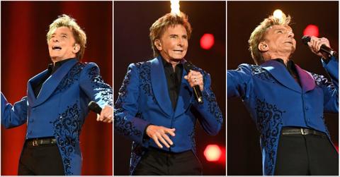 Collage of Barry Manilow performing in 2019