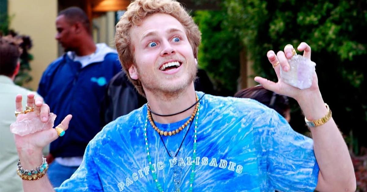 Spencer Pratt holding crystals