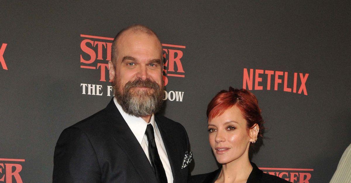 David Harbour and Lily Allen at a 'Stranger Things' event. 