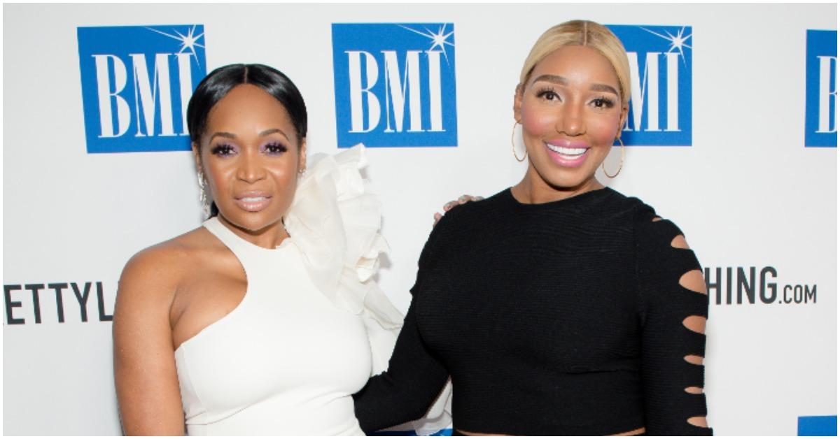 (l-r): Marlo Hampton and NeNe Leakes embracing each other on the red carpet. 