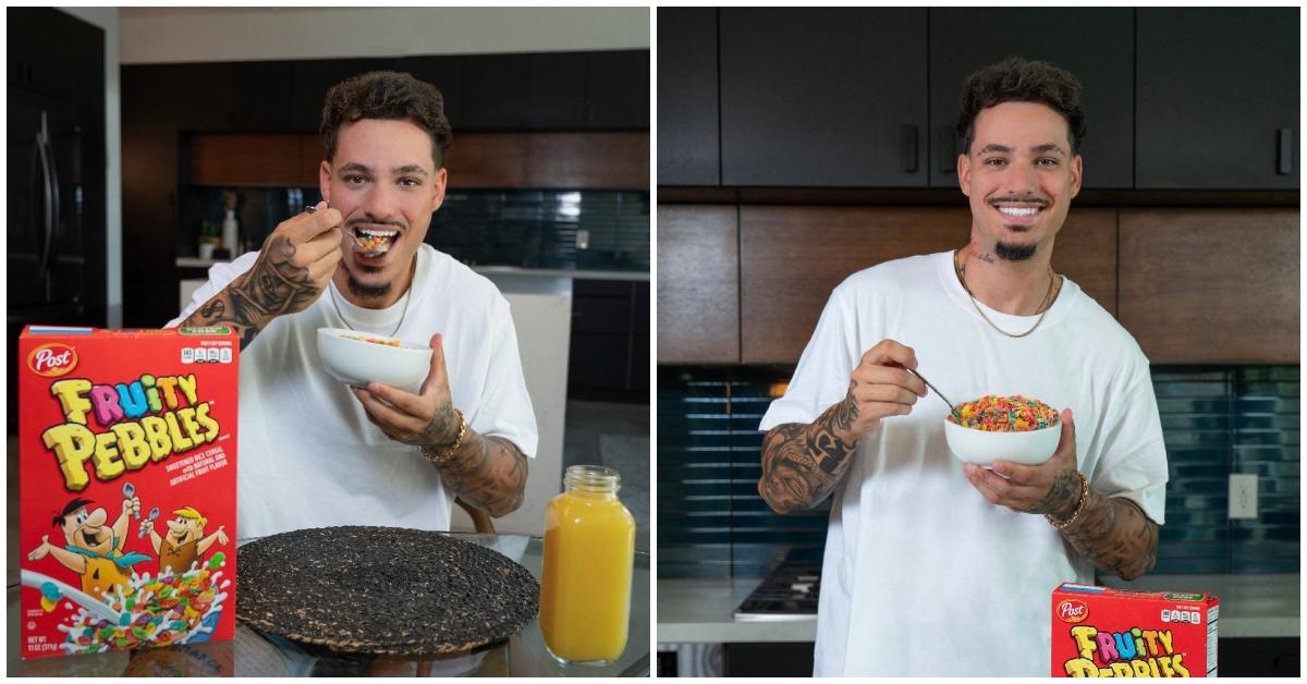 (l-r): Pepe Garcia posing for Fruity Pebbles