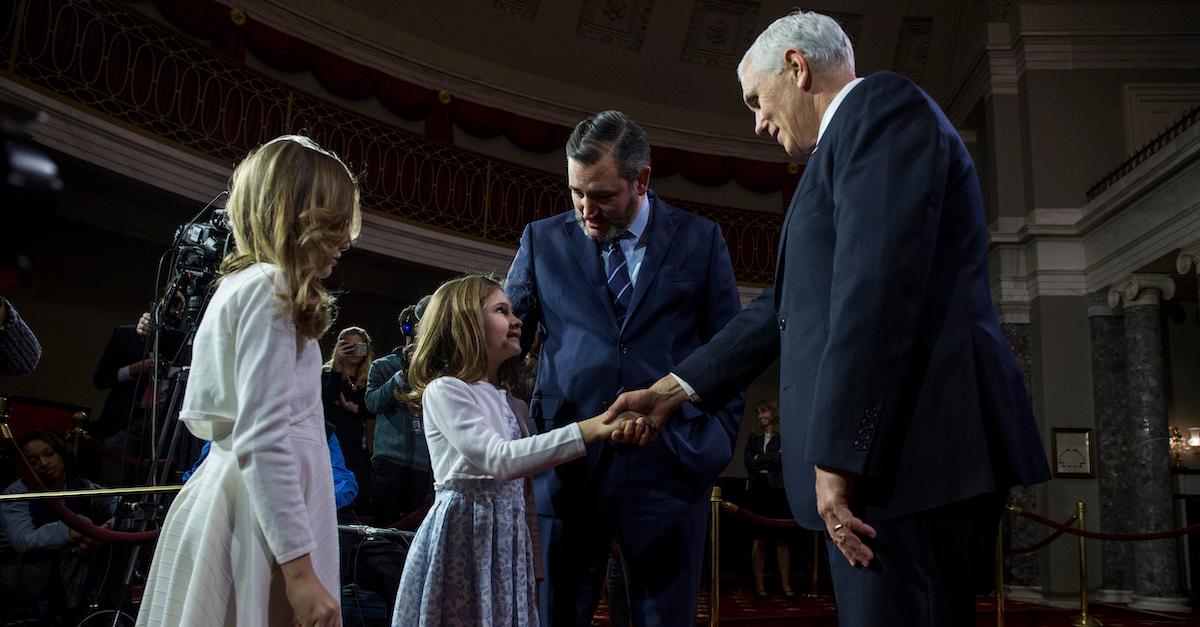 Ted Cruz, Mike Pence, and Ted Cruz's daughters
