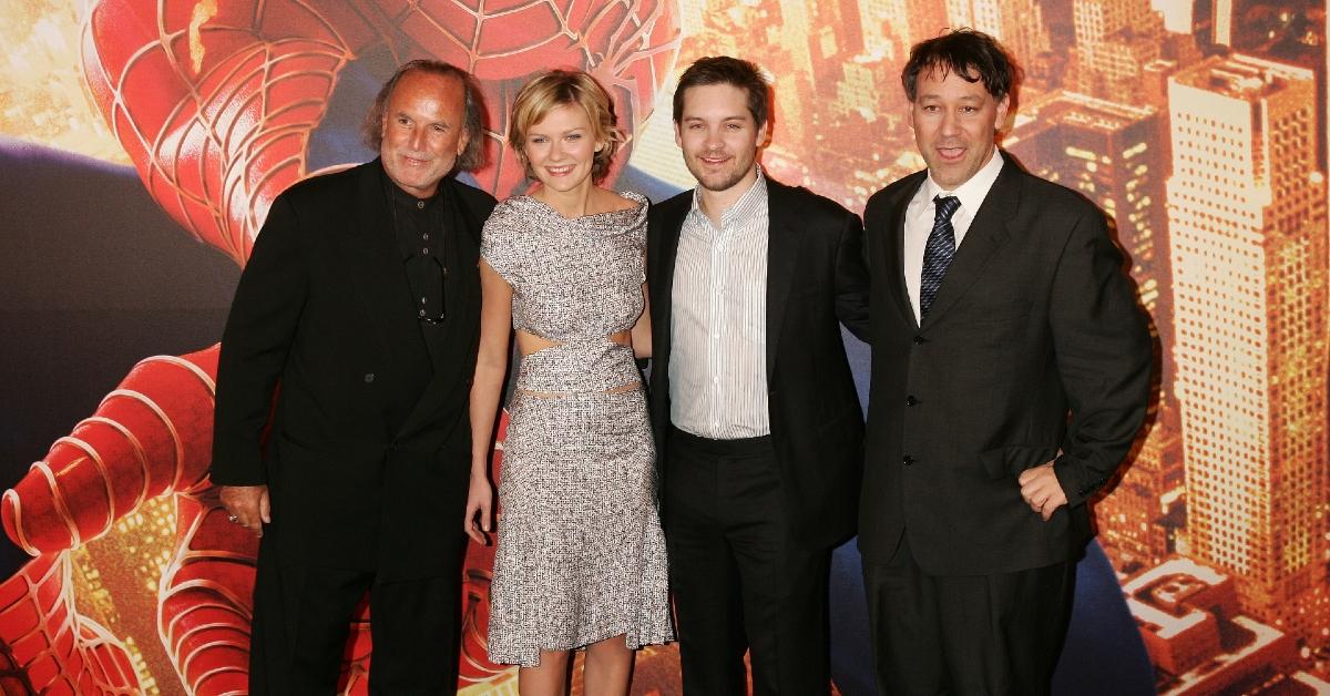 "Spider-Man 2" - Paris Premiere - Arrivals  - Producer Avi Arad, Kirsten Dunst, Tobey Maguire, and Director, Sam Raimi (Photo by Toni Anne Barson Archive/WireImage)