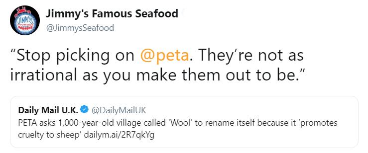 jimmys peta tweet