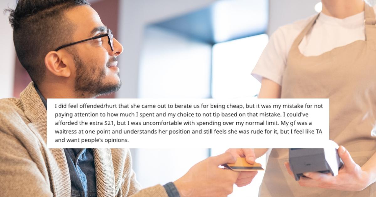 Man hands his card to waitress with a slight smile; post on Reddit describes what happened after they didn't tip on $100 bill. 