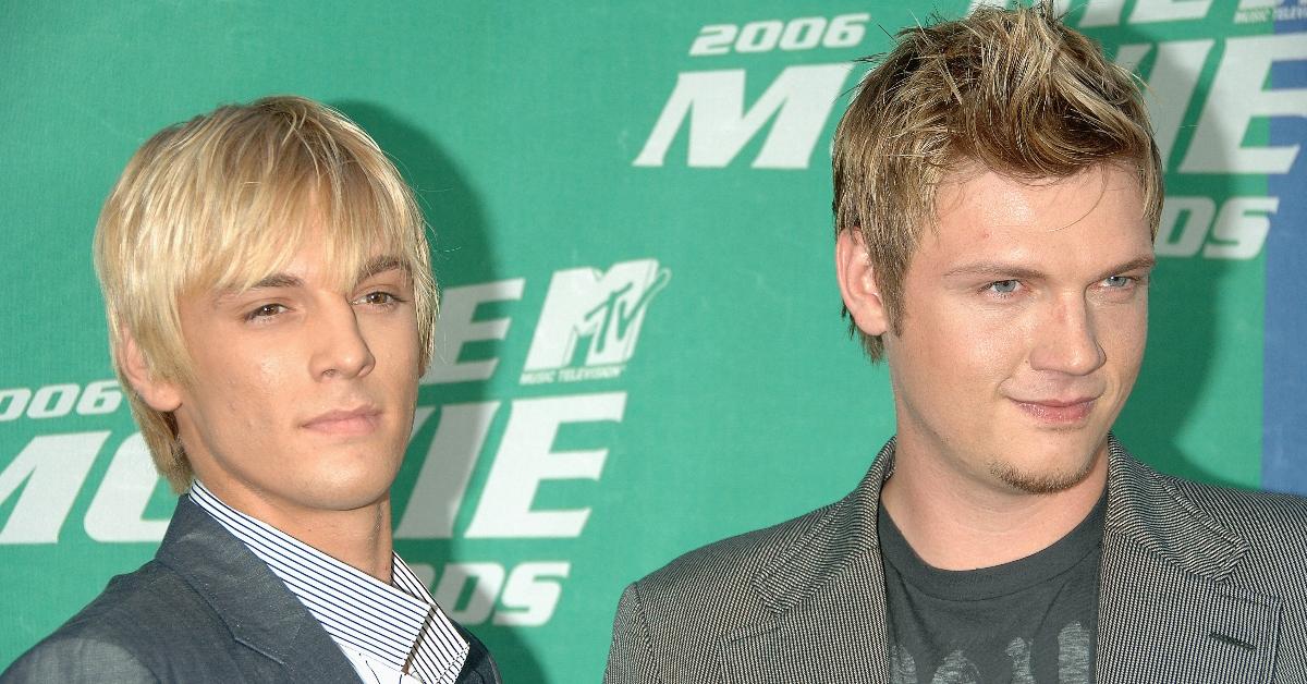 Aaron and Nick Carter arrive at the2006 MTV Movie Awards