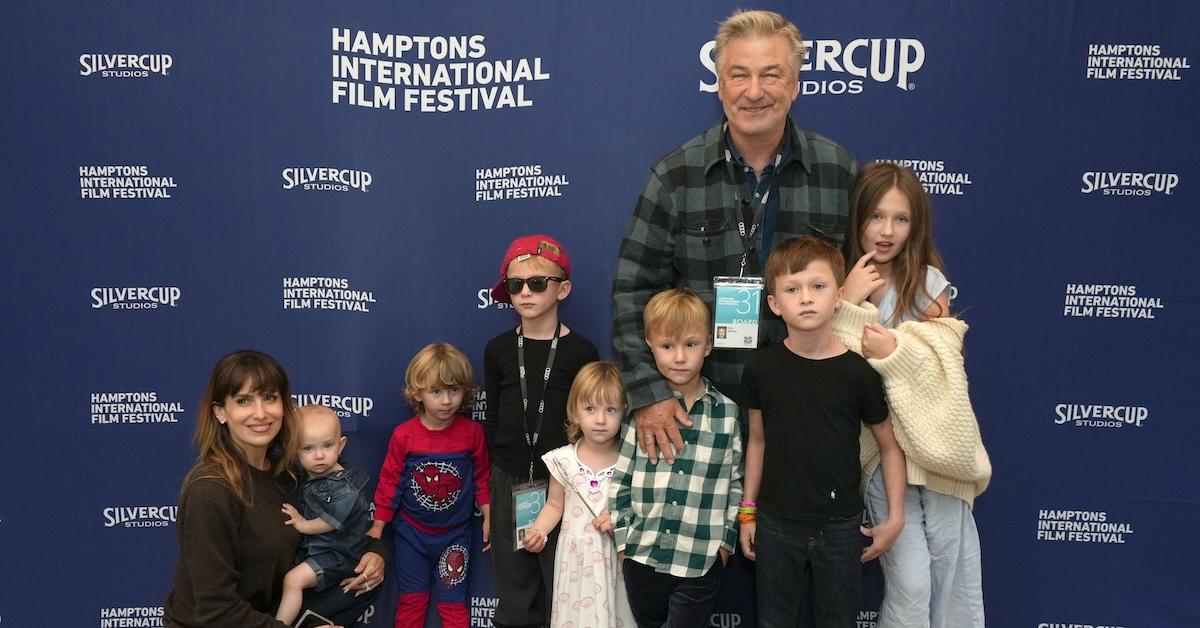 Alec and Hilaria Baldwin with their seven children