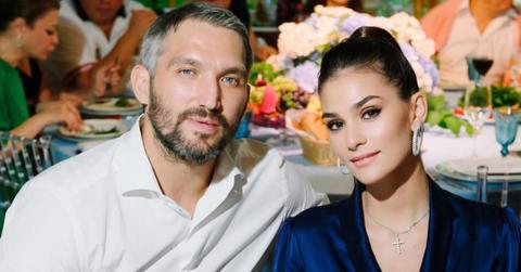 Alex Ovechkin with his wife