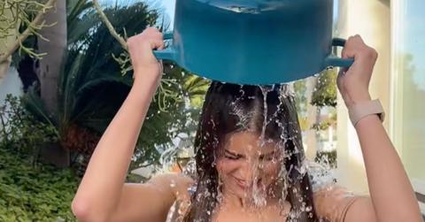 Brooke Monk doing the ice bucket challenge.