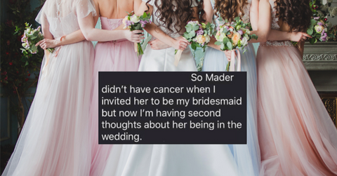 "Bridezilla" Cuts Bridesmaid out of Wedding for Having Thinning Hair from Cancer