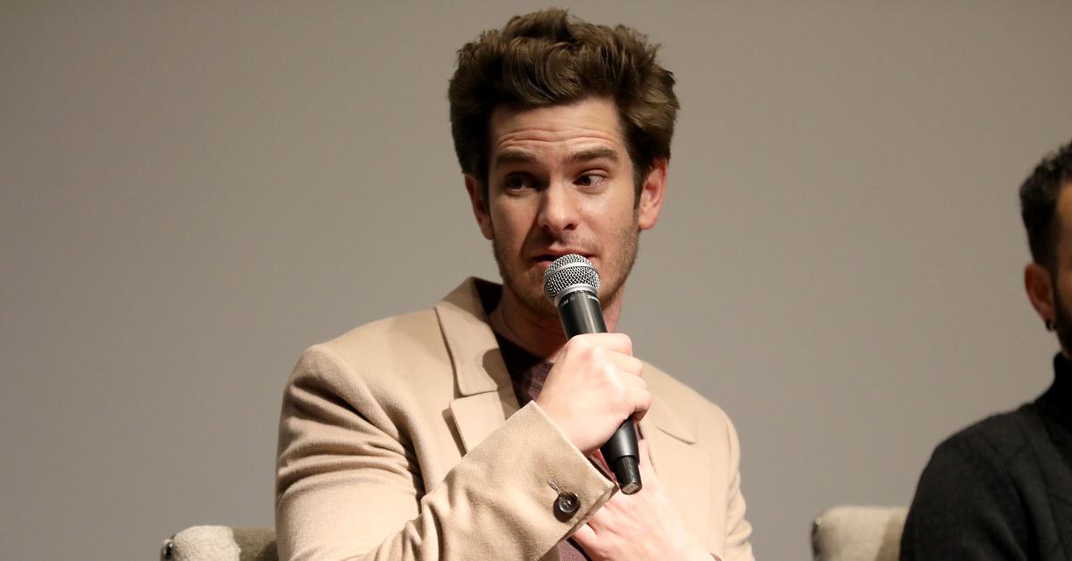 Andrew Garfield speaking at a panel