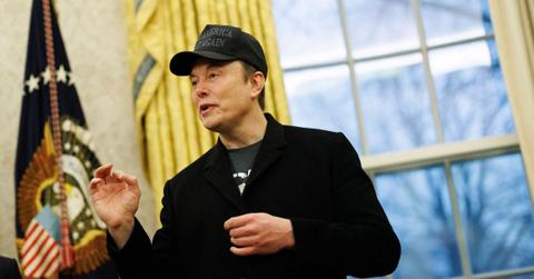 Elon Musk speaking in the Oval Office.