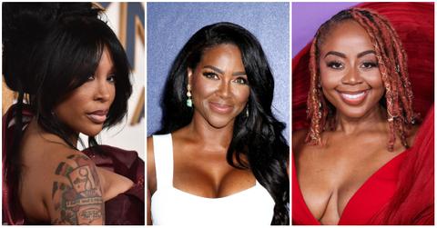 (l-r): K. Michelle, Kenya Moore, and Pinky Cole