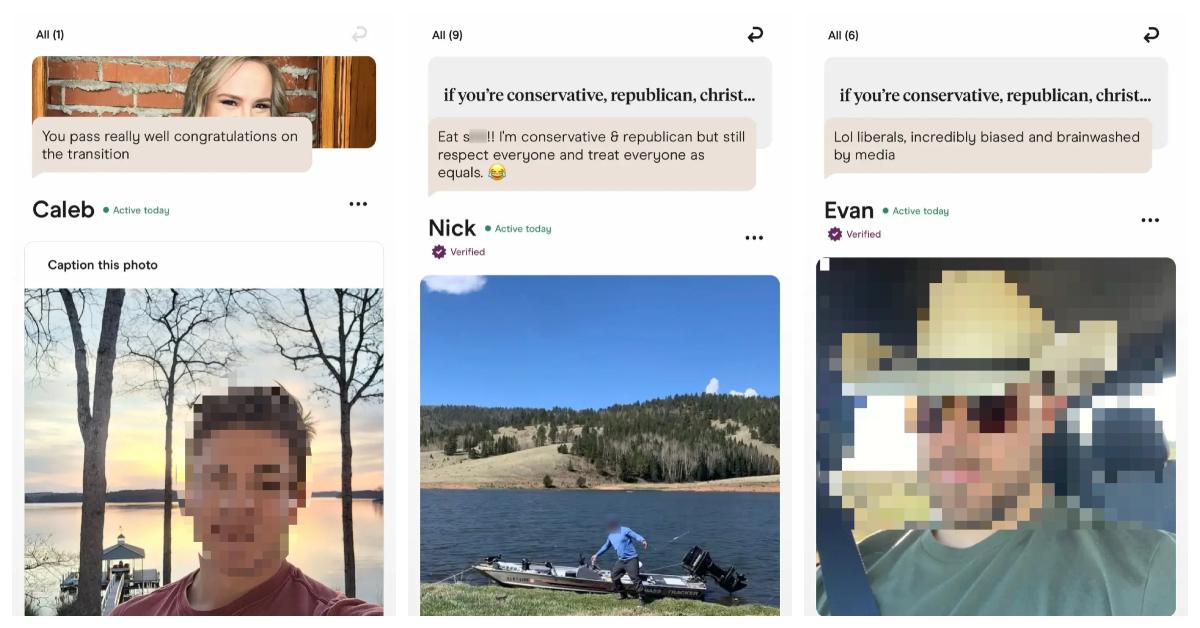 tiktoker says no republicans on hinge progile