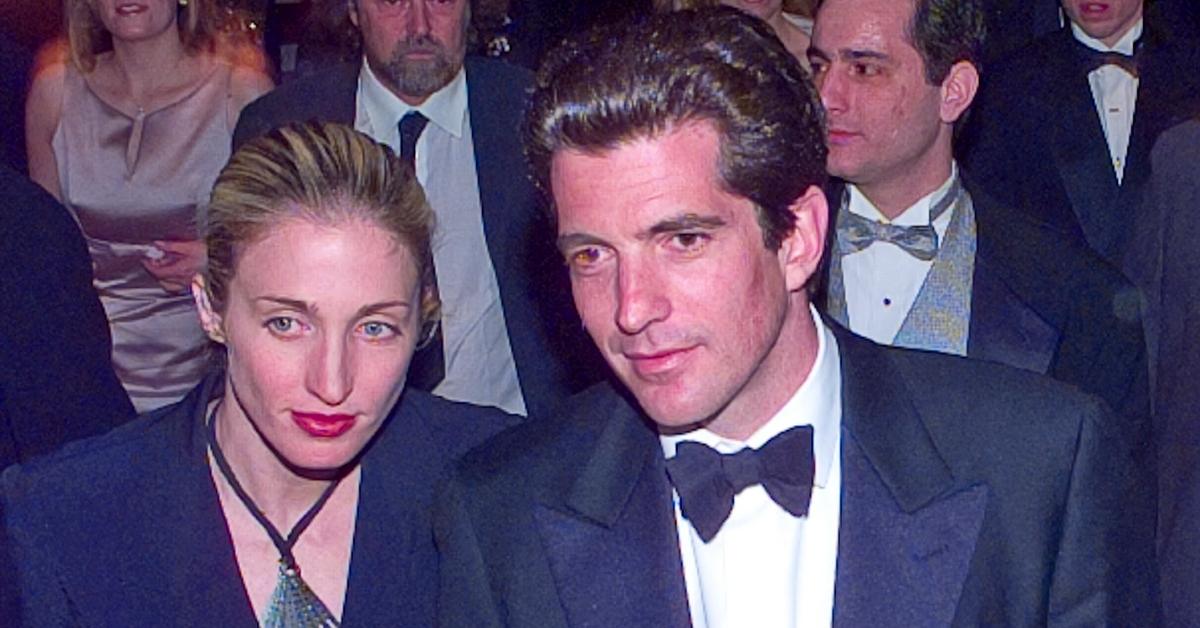 John F. Kennedy Jr. (R) with Carolyn Bessette Kennedy (L)