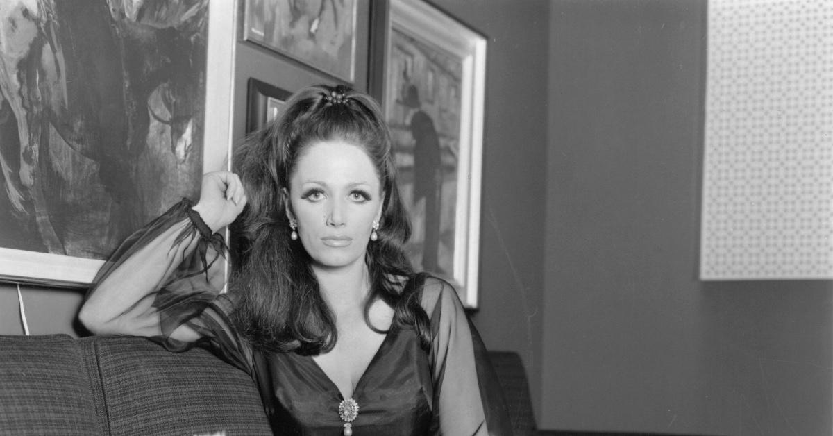 Jackie Collins photographed in her home, 1968.