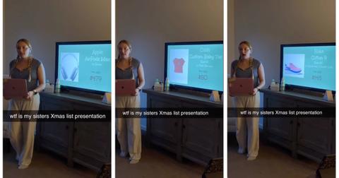 Christmas gift list presentation TikTok