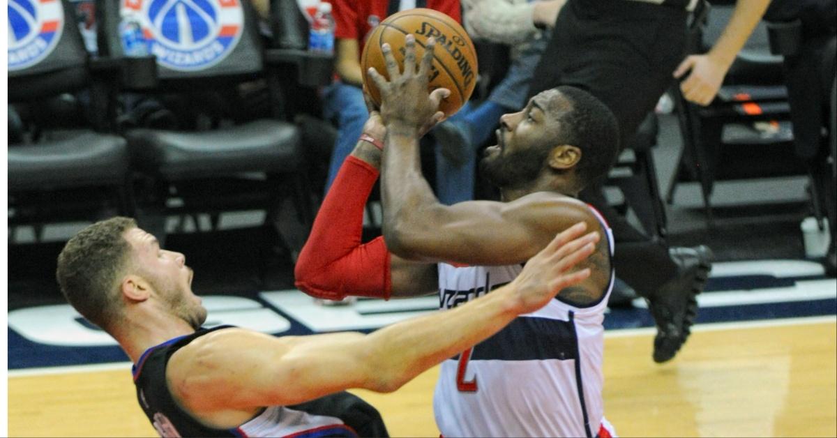 John Walls Shoots his shot during a Washington Wizards game