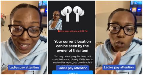 A woman's location got tracked with AirPods