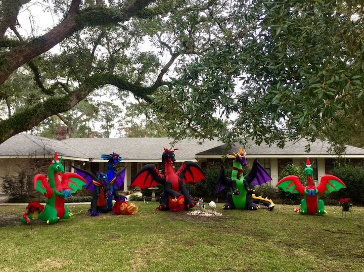 blow up christmas dragons