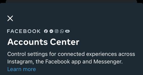 Facebook and Instagram accounts center