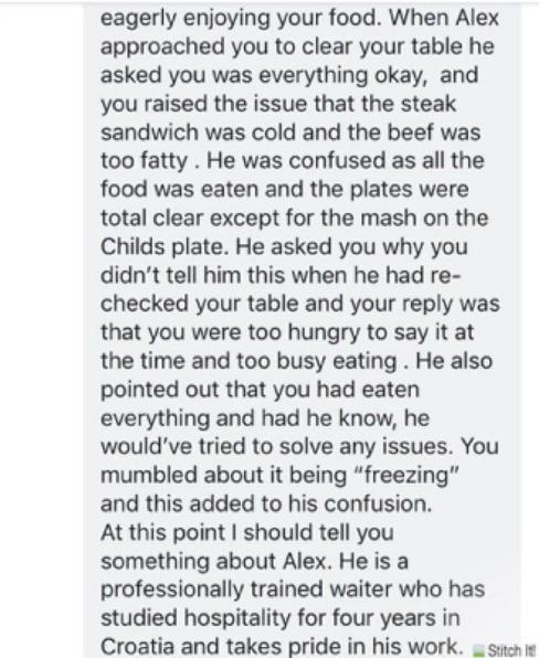 restaurant response choosing beggar