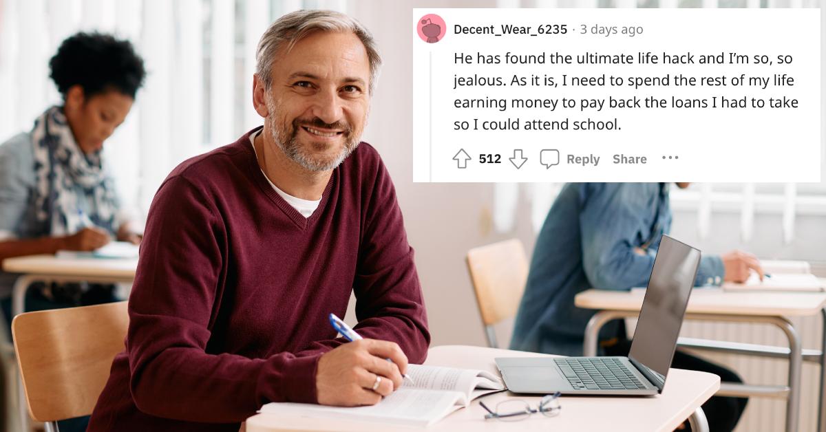 adult man at desk