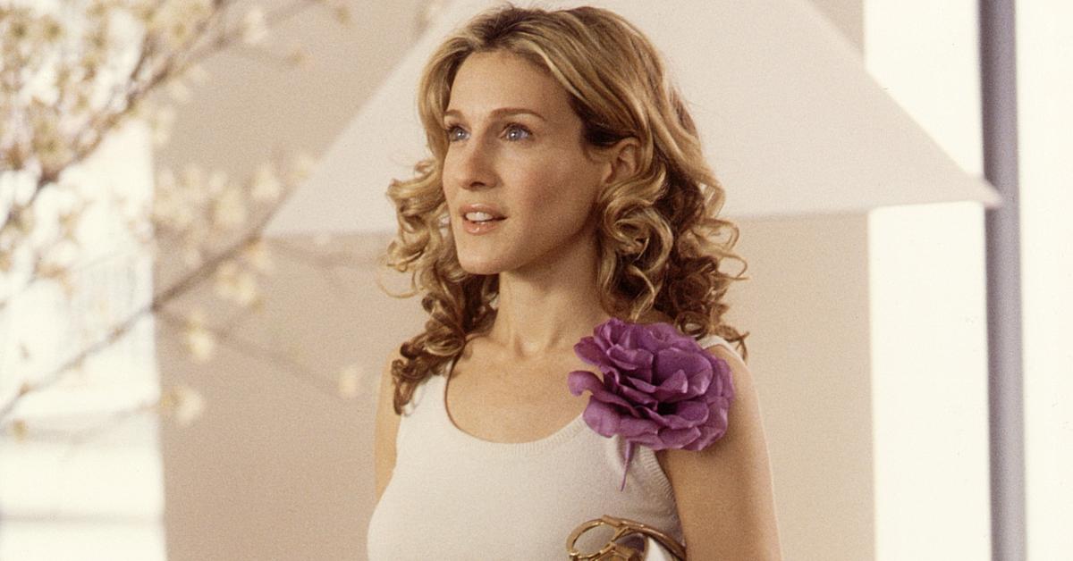 carrie bradshaw purple flower