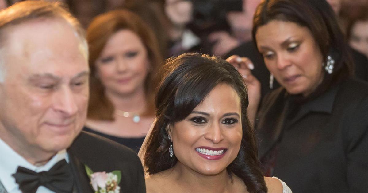 Kristen Welker with her father at her wedding. 