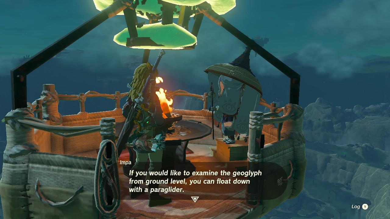 Impa suggesting Link use a paraglider in 'Tears of the Kingdom'