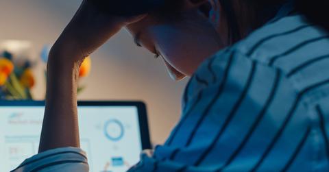 Woman stressed at work