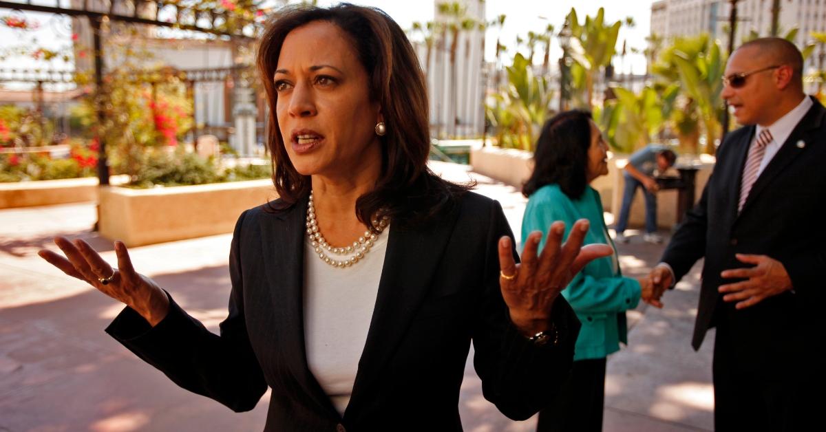 Kamala Harris, right, candidate for Attorney General for the State of California, appeared for a press conference in downtown Los Angeles with Dolores Huerta on September 27, 2010. Huerta endorsed Harris for her campaign as both answered questions from the media. (Photo by Al Seib/Los Angeles Times via Getty Images)