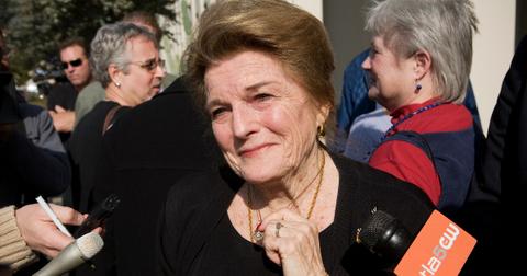 Collene Campbell, sports legend Mickey Thompson's sister, wears a necklace given to her by their mother on her deathbed.