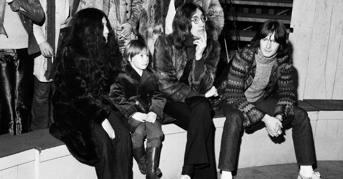 Yoko Ono (L) with Sean Lennon and John Lennon