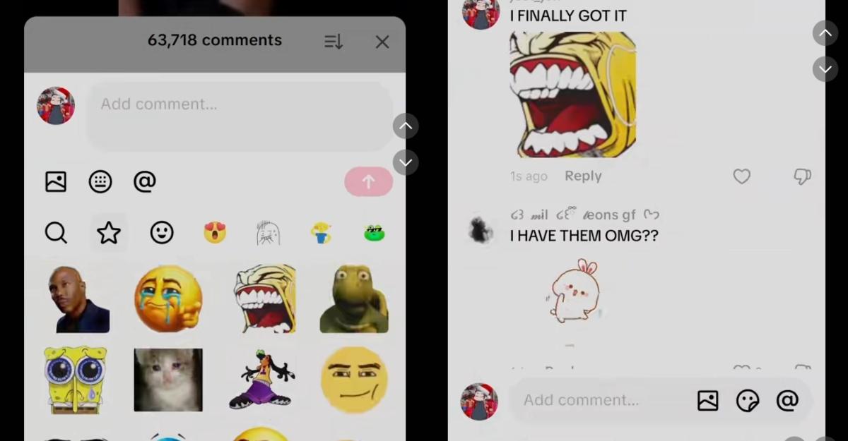A TikTok video shows how one user is able to add GIFs and stickers to comments.