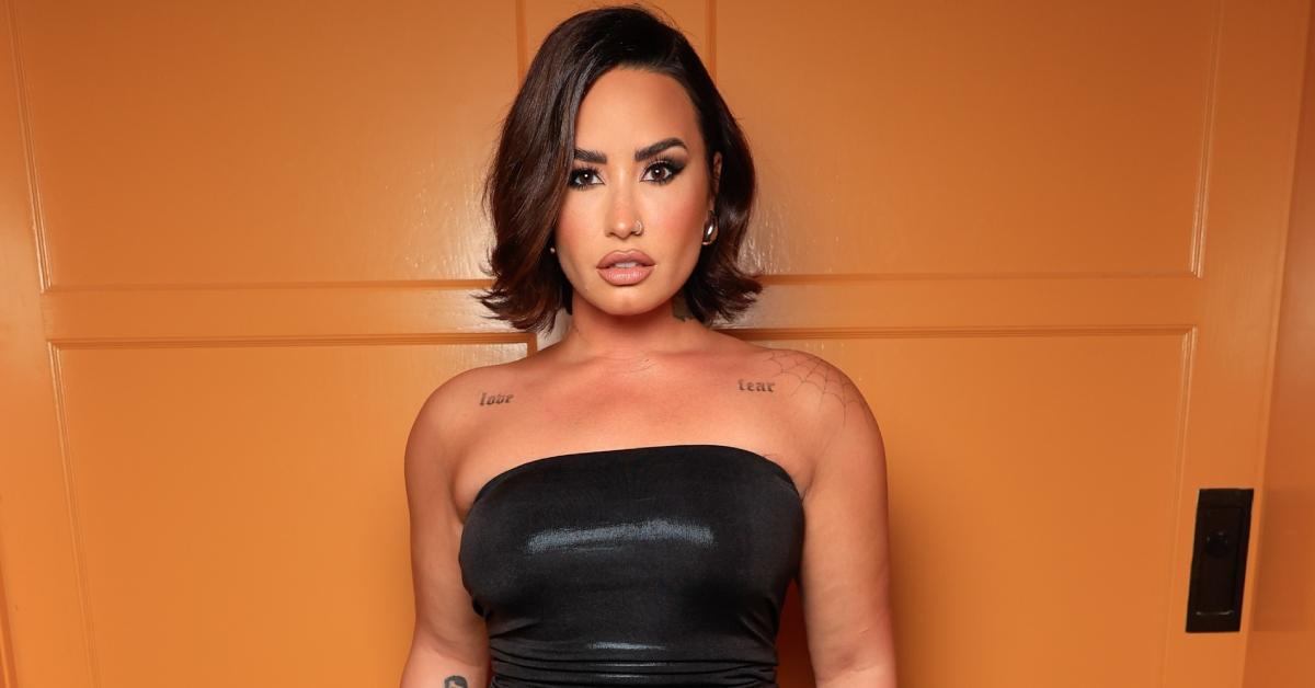 Demo Lovato in black tube top