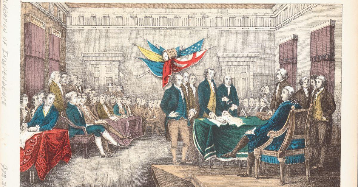 The signing of the U.S. Declaration of Independence