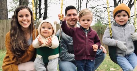 The Duggar family pose for photos