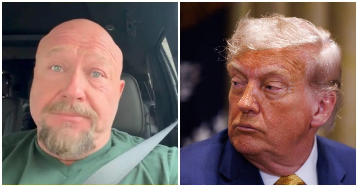 (l-r): Alex Jones and Donald Trump
