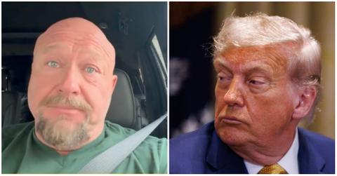 (l-r): Alex Jones and Donald Trump