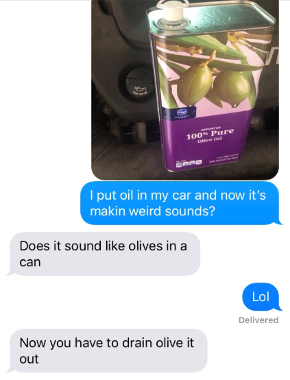 olive oil in your car prank